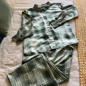 Alfani Green Plaid Pajama Set Intimates Sleepwear
